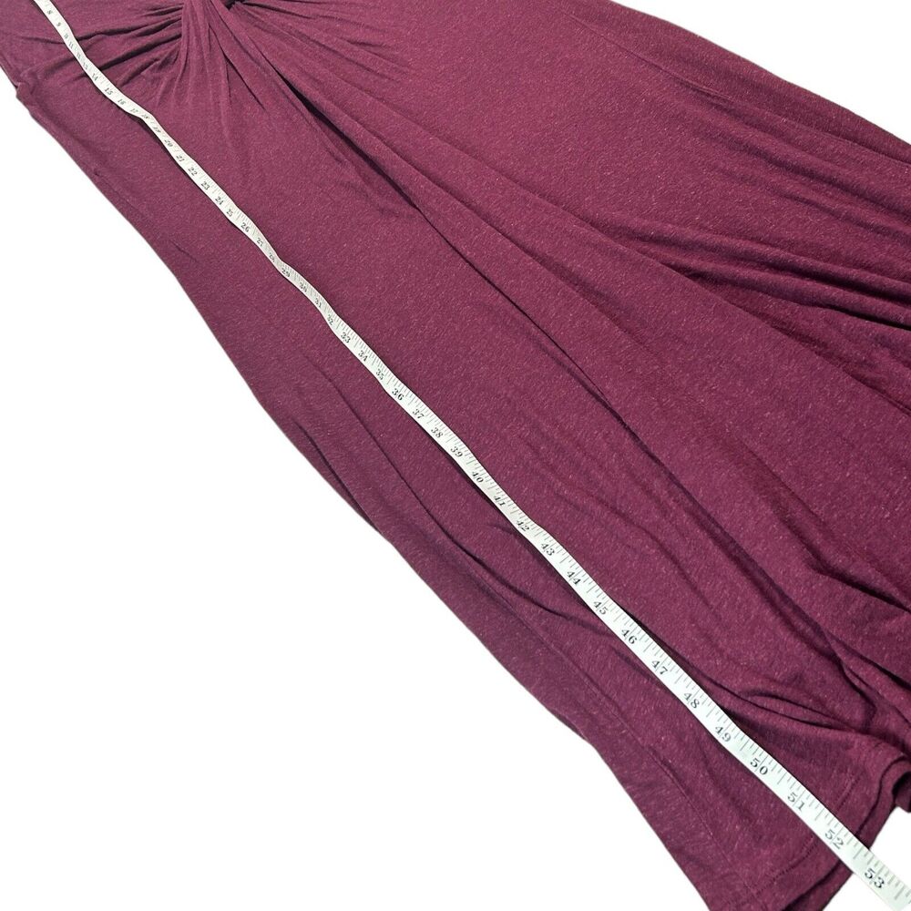 FP Beach Maxi Dress Sz S Swim Cover Up Deep V Twist Boho Festival Coastal Maroon - Picture 6 of 6